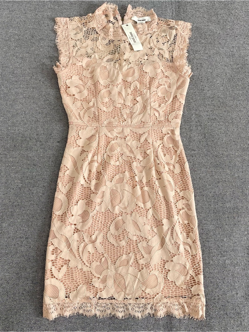 Sans Souci Peach Lace Mini Dress